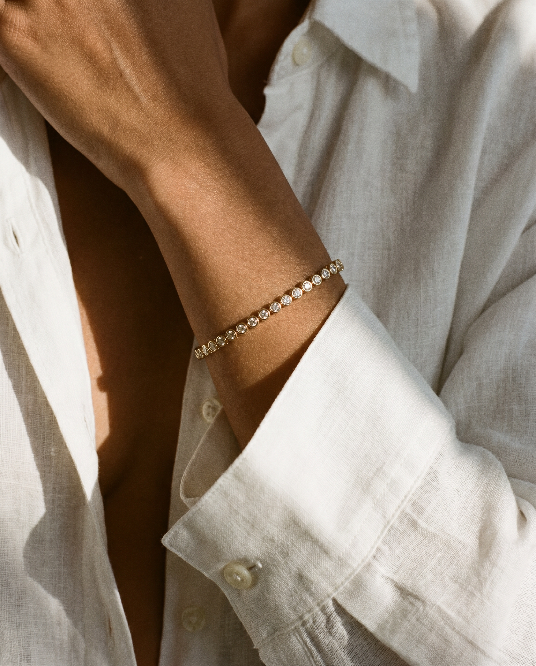 Bezel Tennis Bracelet - Adina's Jewels