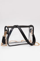 Black Clear Rectangle Stadium Concert Crossbody Bag offers a sleek, transparent design ideal for event security compliance. Its rectangular shape provides ample space for essentials while maintaining a compact profile. The adjustable crossbody strap ensures comfortable wear, making it perfect for concerts and stadium visits where quick access and visibility are essential. Durable materials guarantee longevity, combining practicality with modern style for hassle-free outings.