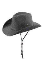 Black C.C All Over Rhinestone Denim Cowboy Hat adds a touch of sparkle to your western style. The denim material provides durability while the all-over rhinestone design adds a touch of glam. Perfect for any occasion, from a day at the rodeo to a night out on the town.