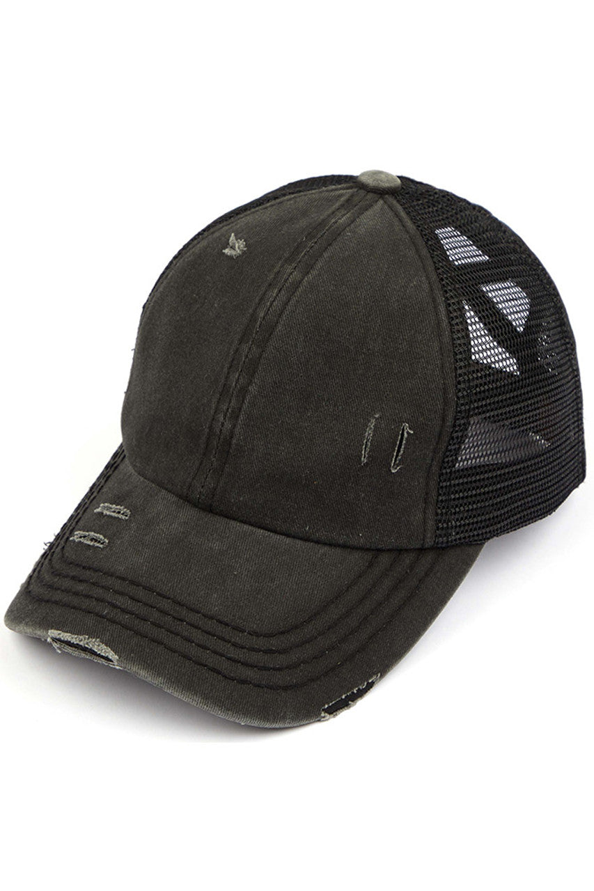 Black-C.C BASEBALL PONYCAP is a stylish and functional cap that combines the classic look of a baseball cap with the convenience of a ponytail holder. Made with high-quality materials and a comfortable fit, this cap is perfect for any outdoor activity. Stay cool and protected with the C.C BASEBALL PONYCAP.