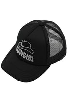 Black C.C COW GIRL Rhinestone Trucker Cap features a stylish design and durable construction. With its rhinestone embellishments, this cap adds a touch of sparkle to any outfit. Stay cool and protected from the sun with its trucker-style mesh back. Perfect for any cowgirl or fashionista in need of a chic accessory.