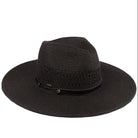Black C.C faux leather string paper straw panama hat. You’re basking under the summer sun at the beach, lounging by the pool, or kicking back with friends at the lake, a great hat can keep you cool and comfortable even when the sun is high in the sky. Large, comfortable, and perfect for keeping the sun off of your face, neck, and shoulders, ideal for travelers who are on vacation or just spending some time in the great outdoors.