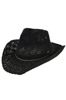 Black C.C. Horseshoe Lace Knitting Cowboy Hat is expertly crafted with intricate lace details and a classic western design. Made with high-quality materials, it offers both style and functionality, perfect for any outdoor adventure. Keep the sun out of your eyes while adding a touch of elegance to your outfit.