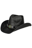 Black C.C Mixed Ethnic Bead Trim Band Cowboy Hat is perfect for adding some stylish flair to your western look. The mixed ethnic bead trim adds a unique touch to this classic cowboy hat, making it a fashionable and versatile accessory. Crafted with high-quality materials, this hat is sure to become a staple in your wardrobe.