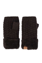 Black C.C Smocking Stitch Pattern Fingerless Gloves. Comfortable, soft brushed poly stretch knit, finished with a hint of stretch for comfort and flexibility. Wear as fingerless gloves or cover up as mitten, either way you will love these glitters in soft neutral colors. Perfect Gift Birthday, Christmas, Stocking Stuffer, Secret Santa, Holiday, Anniversary, Valentine's Day, Loved One.
