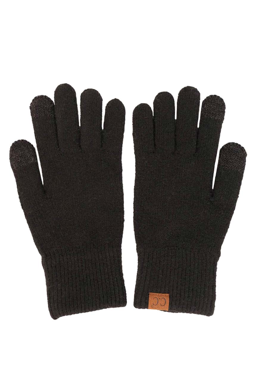 Black C.C Soft Recycled Fine Yarn Gloves, This beautiful gloves design gives you the ability to highlight and/or contrast many different outfits. Stay warm and soft with this gloves especially in the cold weather. Perfect pair to holiday season, outdoor activity, camping, running, skiing and holiday shopping. Keep yourself cozy and warm.