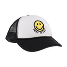 Black C.C TAKE IT EASY Smiley Face Trucker Cap is the perfect addition to your casual wardrobe. Made with durable materials, this cap offers a comfortable fit and features a fun smiley face design. Stay cool and stylish while protecting your face from the sun