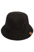Black C.C. Terry Cloth Bucket Hat offers both style and functionality. It is made with high-quality terry cloth material, providing a comfortable and breathable fit. Perfect for sunny days, it also offers protection from harmful UV rays. Upgrade your summer wardrobe now.