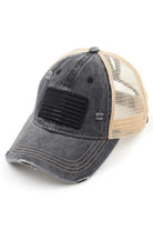 Black C.C U.S.A EMBROIDERY American Flag PONYCAP features premium quality materials and intricate embroidery of the American flag, perfect for proudly representing your country. The cap's design is stylish and versatile, making it suitable for various occasions. Show your patriotism with pride and style.