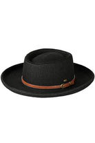 Black C.C Vegan Leather Trim Boater Hat is a stylish accessory that will elevate any outfit. Made with vegan leather trim, this hat adds a touch of luxury while being cruelty-free. Its boater style not only looks fashionable but also provides excellent sun protection.