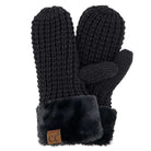 Black C.C Waffle Knit Mittens, keep your hands warm and cozy with their special knit design. Crafted from a lightweight material, they offer maximum breathability and keep hands comfortable even in cold temperatures. Practical winter gift for family members, parents, grandparents, outdoor activists, or close friends.