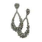 Black Diamond Crystal Bubble Cluster Teardrop Evening Earrings, These gorgeous Crystal pieces will show your class in any special occasion. The elegance of these crystal evening earrings goes unmatched. Perfect jewelry to enhance your look. Awesome gift for birthday, Anniversary, Valentine‚Äôs Day or any special occasion.