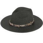 Black Hemattie C.C Gem Stone Trim Band Straw Panama Sunhat, Keep your styles on even when relaxing at the pool or playing at the beach. Large, comfortable, and perfect for keeping the sun off your face, neck, and shoulders. Perfect summer, beach accessory. Ideal for travelers who are on vacation or just spending some time in the great outdoors. A great sunhat can keep you cool and comfortable even when the sun is high in the sky.