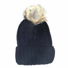 Black KIDS Cable Ribbed Fur Pom Beanie offers excellent warmth and comfort for children during cold weather. Made with a durable ribbed knit fabric, it fits snugly to retain heat while allowing breathability. The stylish fur pom adds an elegant touch, making it suitable for daily wear and outdoor activities. This beanie combines practical functionality with refined design, ensuring your child stays protected and looks great throughout the winter season. 
