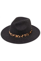 Black C.C Vegan Felt Heather Color Leopard Hat is the perfect accessory for fashion-forward individuals looking for a stylish and sustainable option. Made with vegan felt material, this hat features a trendy leopard print design that will elevate any outfit. Stay on-trend and environmentally conscious with this must-have hat.