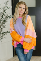 Blockbuster Color Block Pullover in Muted - Charming Charlie