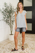 Bloom Service V-Neck Blouse in Ivory - Charming Charlie