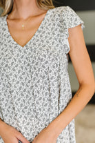 Bloom Service V-Neck Blouse in Ivory - Charming Charlie