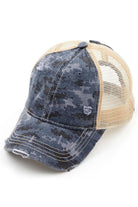 Blue C.C Digital Camo Mesh Ponycap offers a unique and stylish design paired with functionality. Its digital camouflage pattern and mesh material provide a modern look while keeping your head cool. Perfect for outdoor activities or casual wear, this cap is a must-have for any fashion-forward individual.