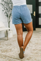 Boardwalk Talks Drawstring Shorts in Dark Blue - Charming Charlie