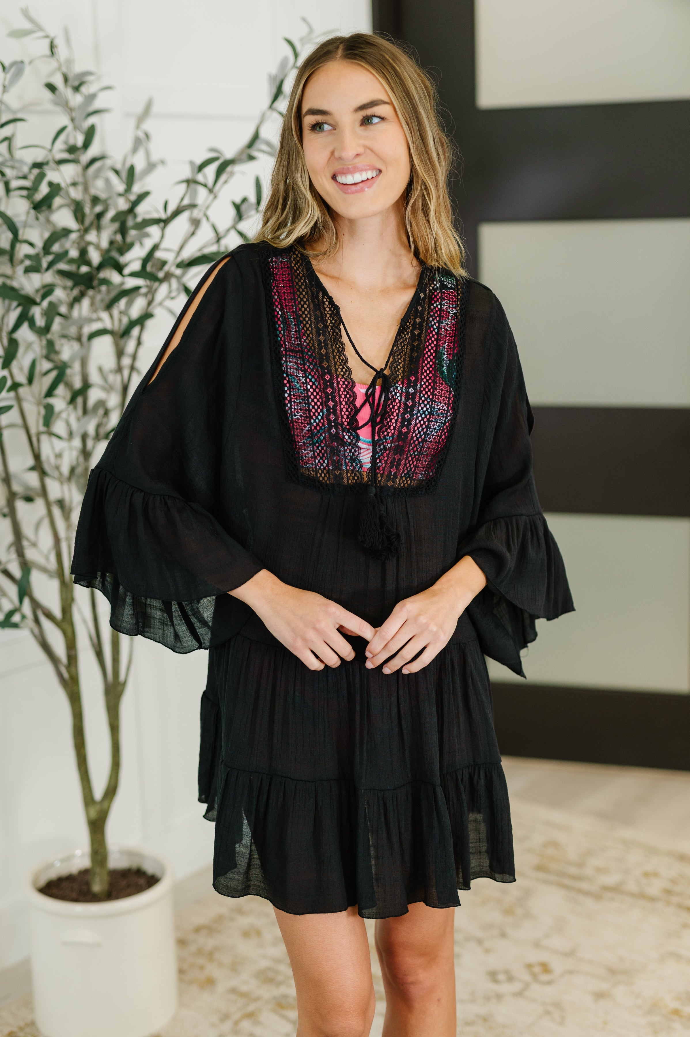 Boheme Bay Swim Cover Up in Black - Charming Charlie