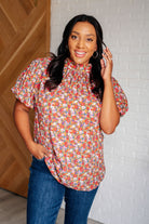 Bohemian Moment Floral Mock Neck Blouse - Charming Charlie