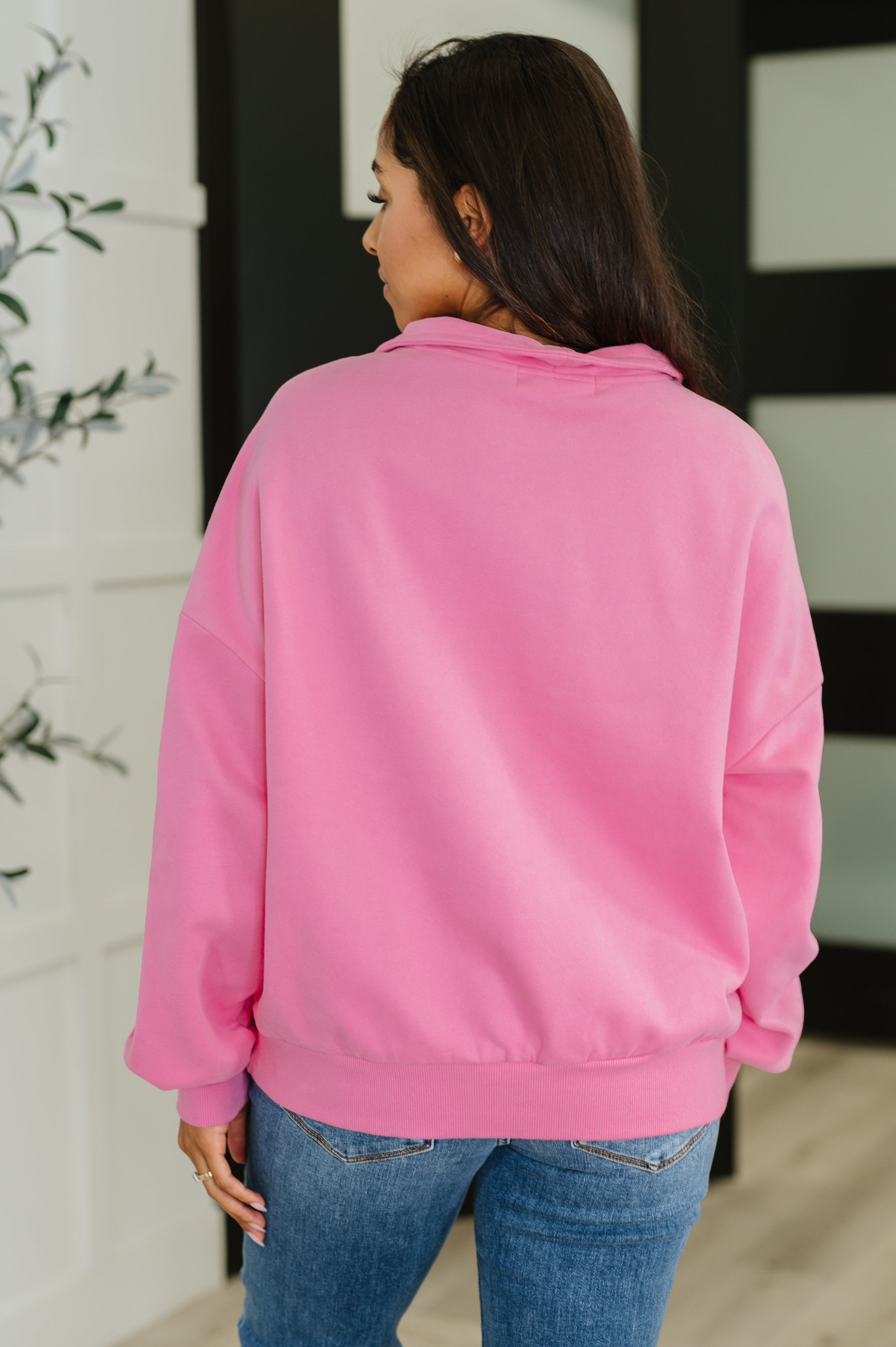 Bonbon Delight Half Zip Pullover in Pink - Charming Charlie