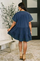 Boot Scootin' Boogie Tiered Dress in Navy - Charming Charlie