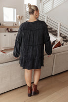 Borrowed Time Mineral Wash V-Neck Dress - Charming Charlie