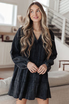 Borrowed Time Mineral Wash V-Neck Dress - Charming Charlie