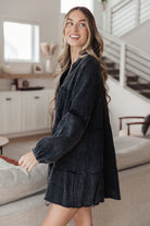 Borrowed Time Mineral Wash V-Neck Dress - Charming Charlie