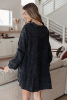 Borrowed Time Mineral Wash V-Neck Dress - Charming Charlie