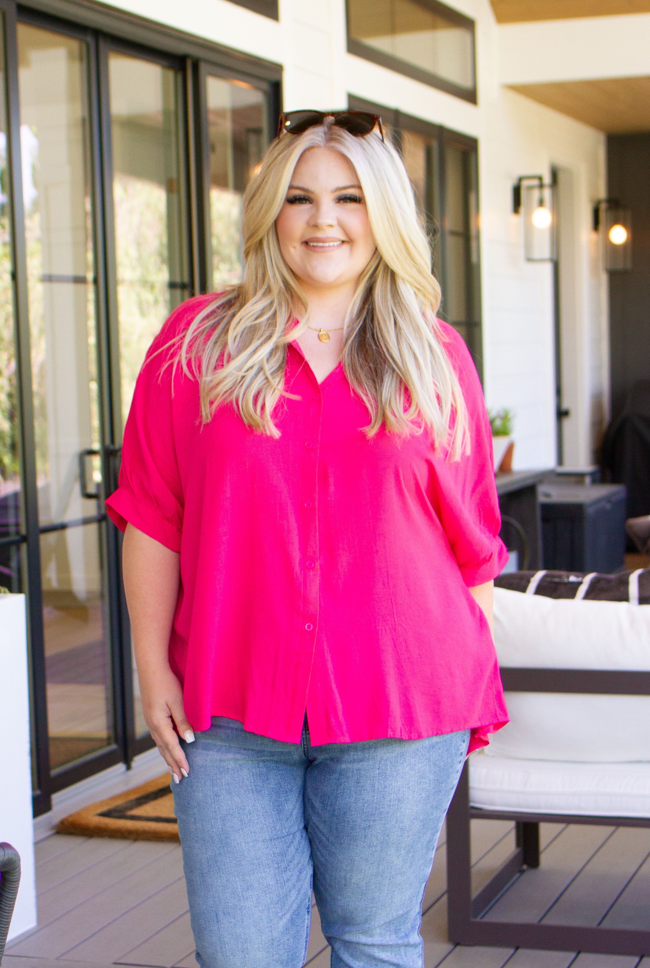 Bounding Beauty Button Down Blouse - Charming Charlie