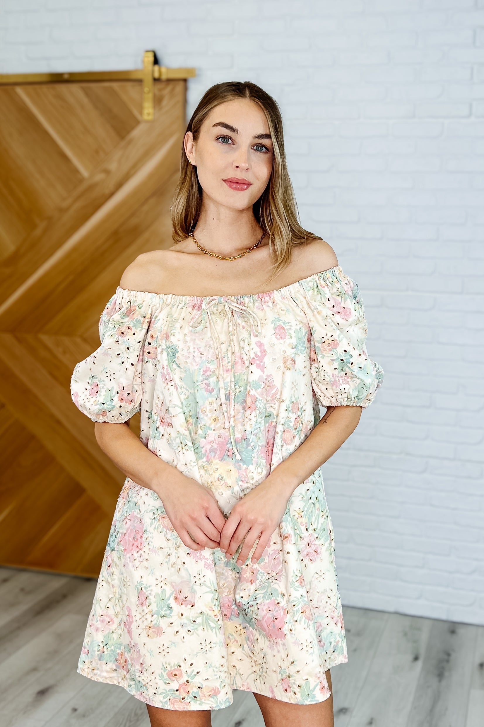 Bow Peep Eyelet Knit Dress in Pink and Green - Small Bow Peep Eyelet Knit Dress in Pink and Green - Small