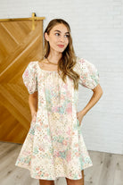Bow Peep Eyelet Knit Dress in Pink and Green - Charming Charlie