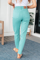 Bridgette High Rise Garment Dyed Slim Jeans in Aquamarine - Charming Charlie