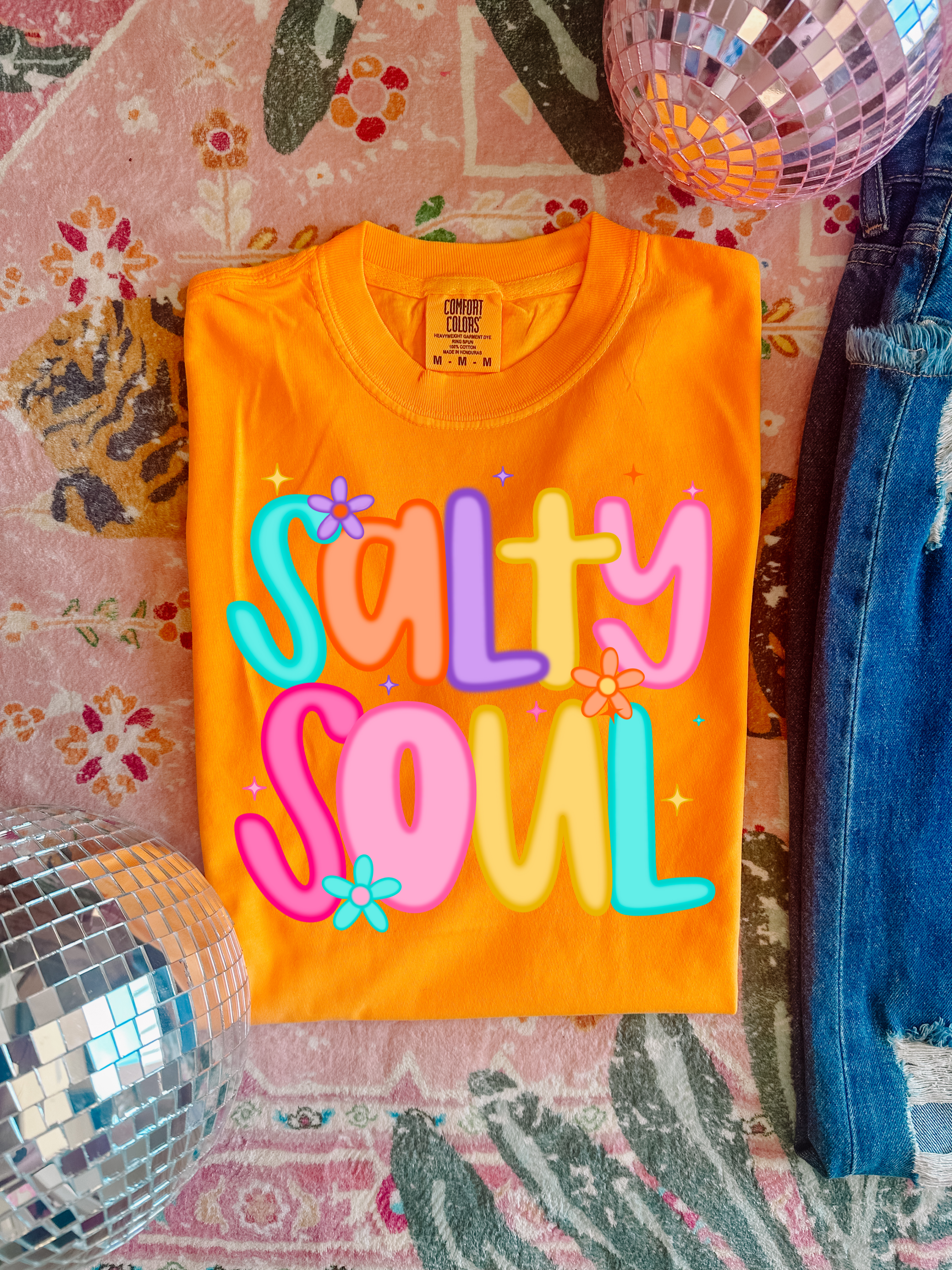 Salty Soul in Orange Graphic Tee - Charming Charlie