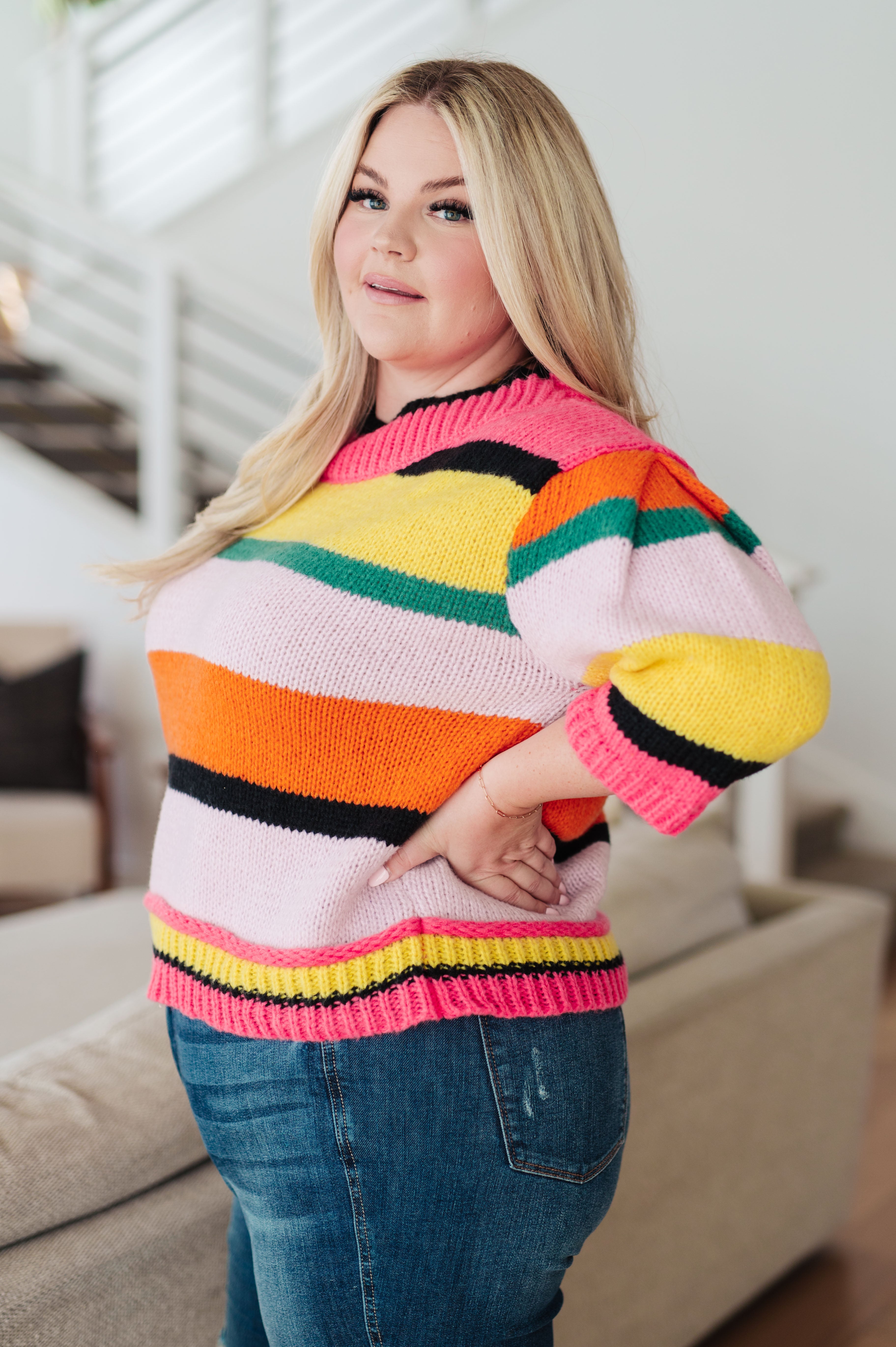 Bright Side Striped Sweater – Charming Charlie
