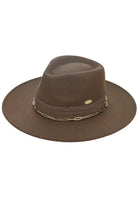 C.C Link Chain & Pleated Wide Band Vegan Felt Hat - Charming Charlie