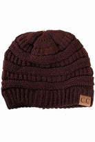 Brown C.C Ribbed Knit Solid Color Beanie offers a timeless design with durable ribbed knitting, ensuring a snug and comfortable fit. Crafted for warmth and versatility, this beanie is perfect for everyday wear, providing reliable protection against cold weather while maintaining a sleek, minimalist style that complements any outfit. Its solid color adds understated appeal, making it an essential accessory for both casual and outdoor use. 