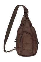 Brown C.C Solid Puffer Padding Sling Bag provides lightweight and convenient storage for everyday essentials. Its durable puffer padding and versatile sling design offer protection and comfort for on-the-go activities. Stay organized and stylish with this functional and reliable bag.