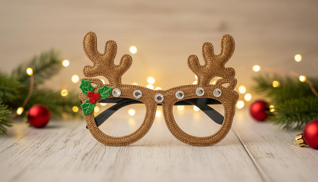 Brown Glitter Reindeer Glasses - Charming Charlie