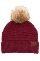 Burgundy C C Solid Boucle Yarn Beanie Hat With Pom, wear before going outside or into the cool air to stay warm and toasty with enriched luxe. You’ll want to reach for this toasty beanie to keep you incredibly warm in winter. Accessorize the fun way with this yarn beanie hat with pom. It's the autumnal touch you need to finish your outfit in perfect style. Beautiful winter gift accessory!
