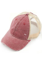 Burgundy-C.C BASEBALL PONYCAP offers a stylish and functional addition to your wardrobe. Made with high-quality materials, it provides both comfort and durability. Its versatile design allows for easy styling and its adjustable strap ensures a perfect fit. A must-have for any fashion-forward individual.