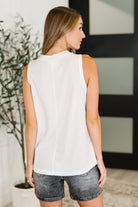 Buttoned Up Buttercup Sleeveless Top in Ivory - Charming Charlie