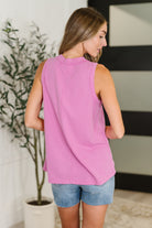 Buttoned Up Buttercup Sleeveless Top in Magenta Glow - Charming Charlie