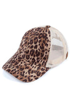 C.C LEOPARD PONYTAIL BASEBALL CAP - Charming Charlie