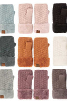 C.C Smocking Stitch Pattern Fingerless Gloves. Comfortable, soft brushed poly stretch knit, finished with a hint of stretch for comfort and flexibility. Wear as fingerless gloves or cover up as mitten, either way you will love these glitters in soft neutral colors. Perfect Gift Birthday, Christmas, Stocking Stuffer, Secret Santa, Holiday, Anniversary, Valentine's Day, Loved One.