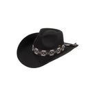 Black C.C Southwest Pattern Cowboy Hat is a stylish and versatile accessory that adds a touch of western charm to any outfit. Made with high-quality materials, this hat features a unique Southwest pattern that stands out from the crowd. With its comfortable fit and durable construction, it's the perfect choice for any cowboy or cowgirl looking to make a statement.