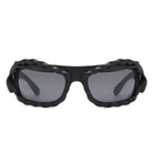Riff - Rectangle Irregular Twisted Thick Frame Futuristic Sunglasses - Charming Charlie